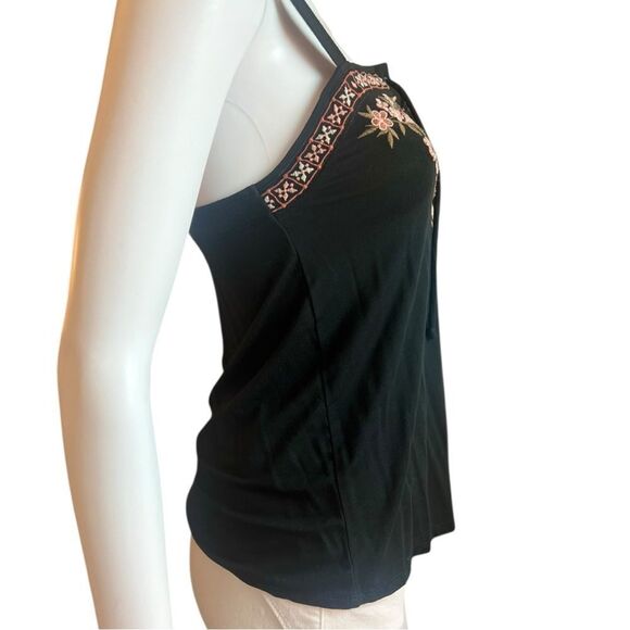 American Eagle Outfitters Black Embroidered Tank Top - Picture 2 of 10